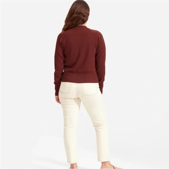 Everlane Cashmere Wool Blend Brown Clay Long Sleeve Button Front Cardigan Small - Picture 2 of 9